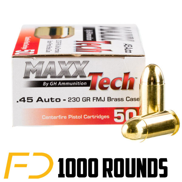 Maxxtech .45 ACP, 230gr, FMJ - 1000 rounds [MPN: PTGB45B]
