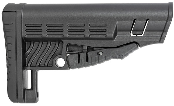 NcStar VG086 Classic Commercial Stock Black Polymer Adjustable with Metal QD Bases & Rubber Butt Pad For Spec Buffer Tubes (Tube Not Included)