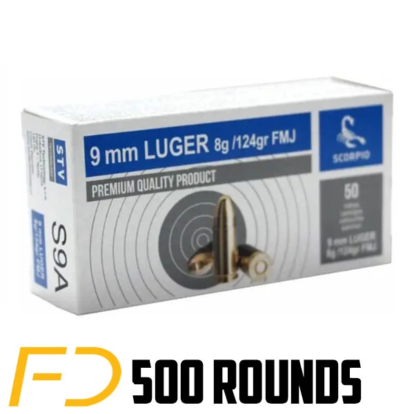 STV 9MM, 124gr, FMJ - 500 Rounds [MPN: S9MM124F]