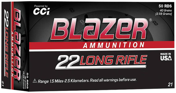 CCI High Velocity .22 LR, 40gr, LRN - 50 Rounds [MPN:21]