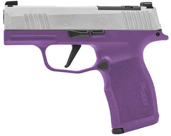 Sig Sauer P365X Purple Rain 9mm, 3.1" Barrel, Optic Ready, 12 rnd - Stainless/Purple [MPN:365X9TXR3PR]