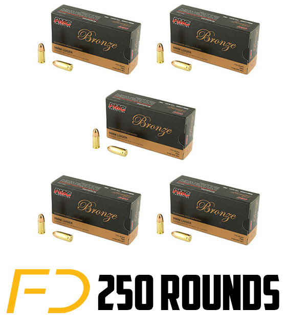 Image of PMC Bronze 9MM, 115gr, FMJ - 250 Rounds