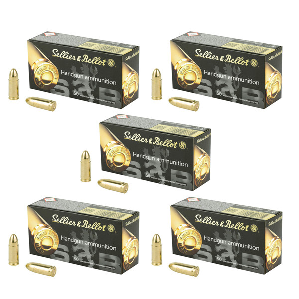 Image of Sellier & Bellot 9MM, 115gr, FMJ - 250 Rounds