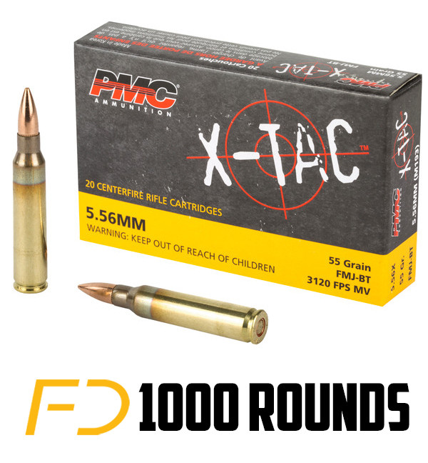 Image of PMC X-Tac 5.56X45MM, 55gr, FMJ - 1000 Rnds - Free Shipping