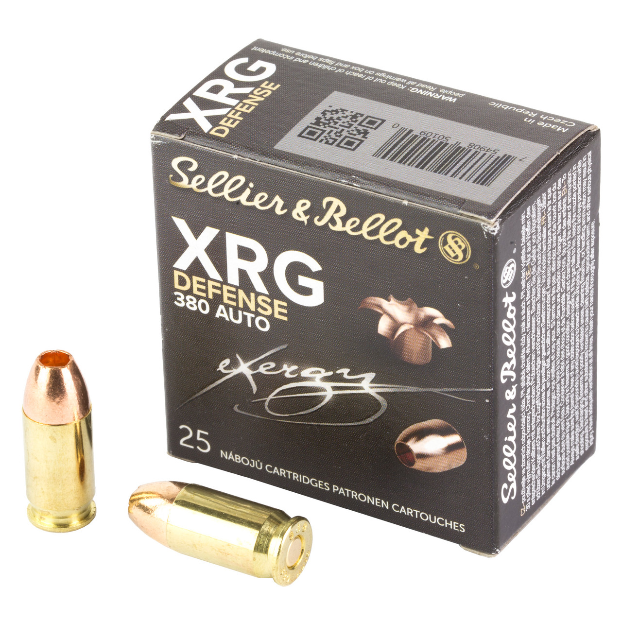 Image of Sellier & Bellot XRG Defense .380 ACP, 77gr, HP - 25 Rounds [MPN: SB380XA]
