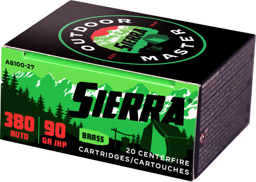 Image of Sierra Outdoor Master .380 ACP, 90gr, JHP - 20 Rounds [MPN: A8100--27]