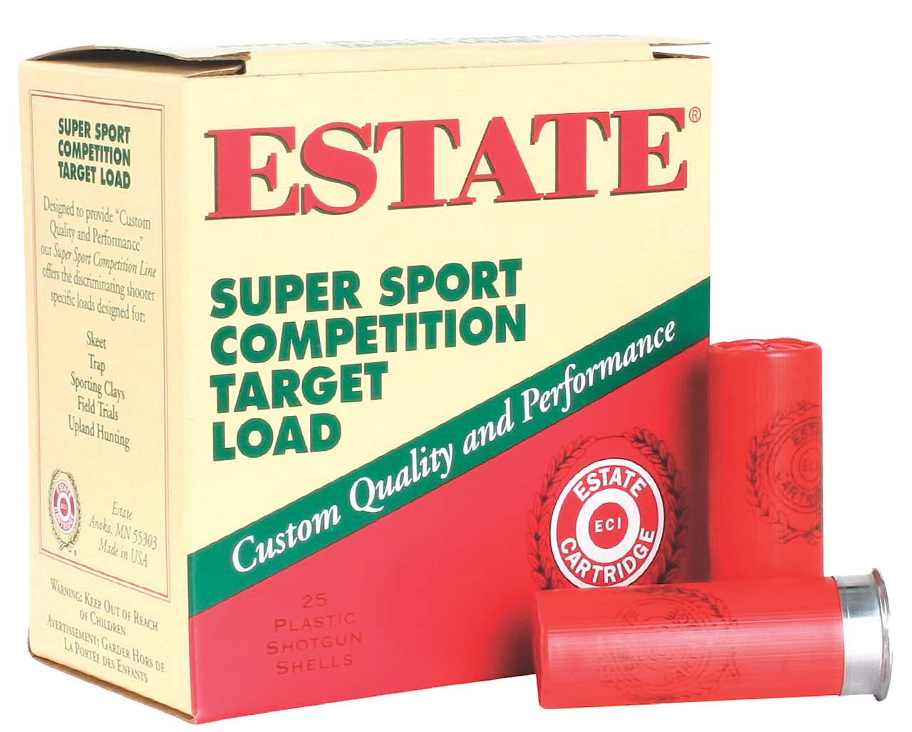 Image of Estate Super Sport Competition 12 GA, 2-3/4in. 1oz. #8 Shot - 25 Rounds [MPN: SS12L18]