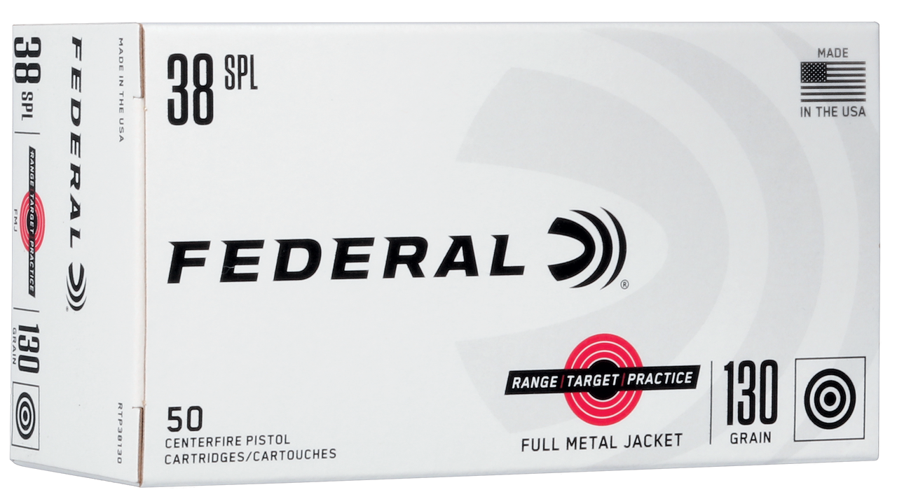 Image of Federal Range and Target .38 SPECIAL, 130gr, FMJ - 50 Rounds [MPN: RTP38130]