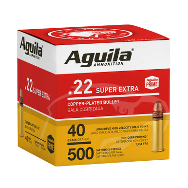 Aguila Super Extra High Velocity .22 LR, 40gr, CPSP - 500 Rounds [MPN: 1B221115]