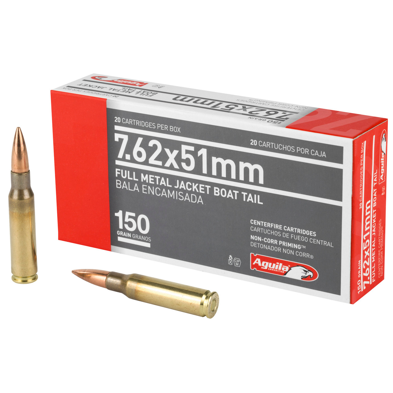 Image of Aguila .308 WIN/7.62 NATO, 150gr, FMJ - 20 Rounds [MPN: 1E762110]