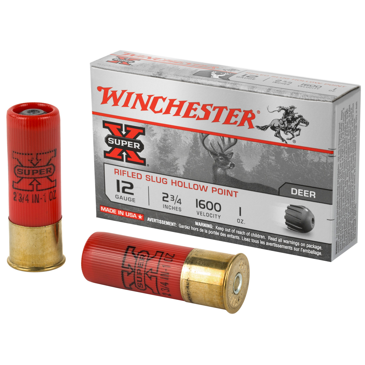 Image of Winchester Super-X 12 GA, 2-3/4in. 1oz. Slug - 5 Rounds [MPN: X12RS15]