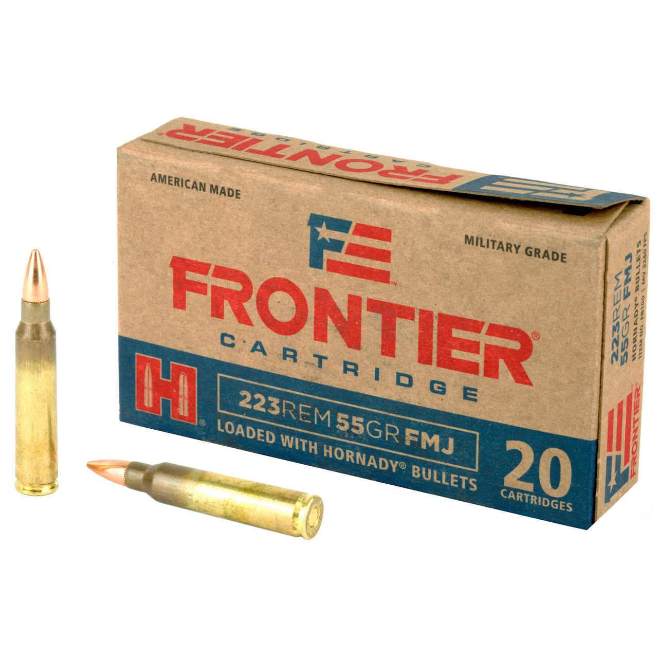 Image of Frontier Cartridge .223 REM, 55gr, FMJ - 20 Rounds [MPN: FR100]