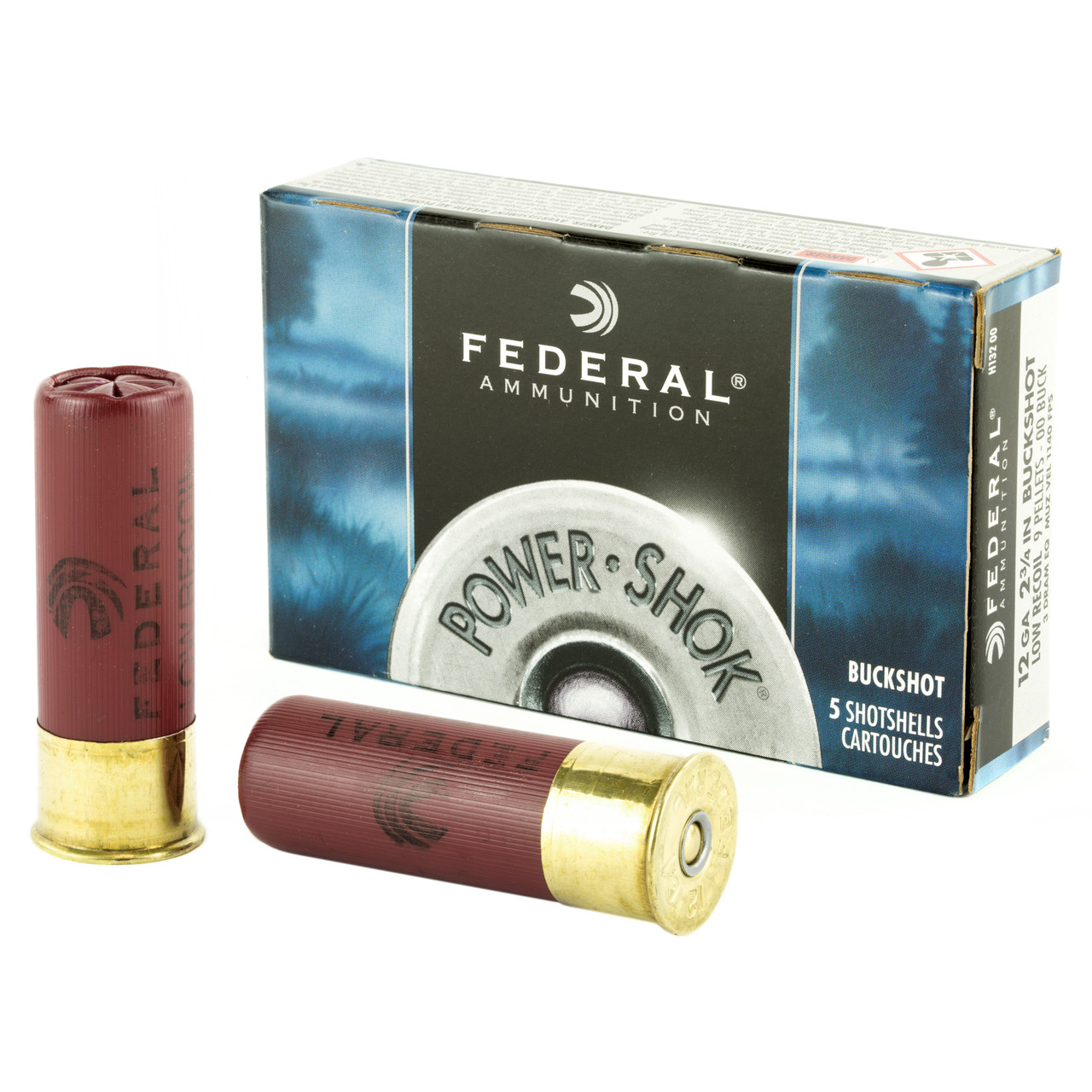 Image of Federal PowerShok 12 GA, 2-3/4in., 9 Pellet, 00 Buckshot - 5 Rounds [MPN: H13200]