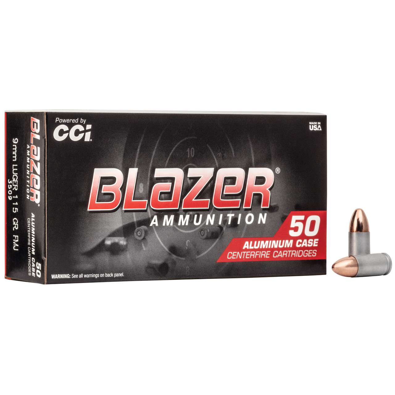 Image of Blazer Ammunition 9MM, 115gr, FMJ - 50 Rounds [MPN: 3509]