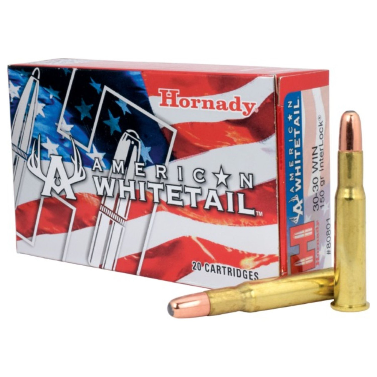 Image of Hornady American Whitetail .30-30 WIN, 150gr, Interlock RN - 20 Rounds [MPN: 80801]