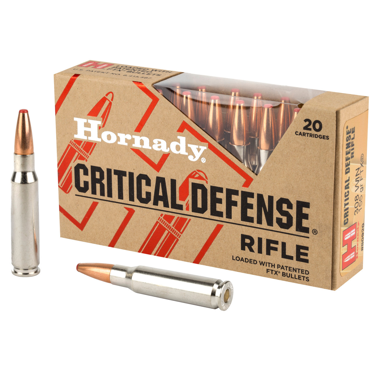 Image of Hornady Critical Defense .308 WIN/7.62 NATO, 155gr, FTX - 20 Rounds [MPN: 80920]