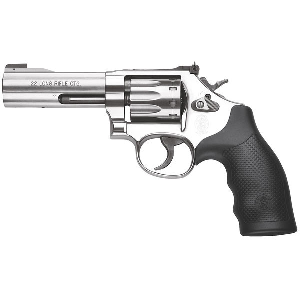Image of Smith & Wesson 160584 617 22 LR 10rd 4" Stainless Satin Stainless Black Polymer Grip