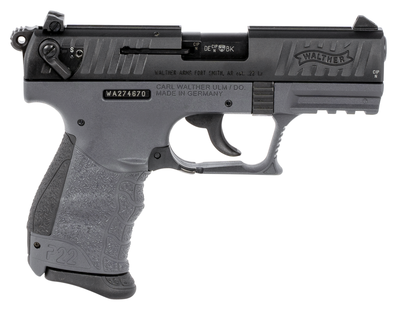 Image of Walther Arms P22, Wal 5120365 P22 Ca 22lr Tungsten Grey 10rd