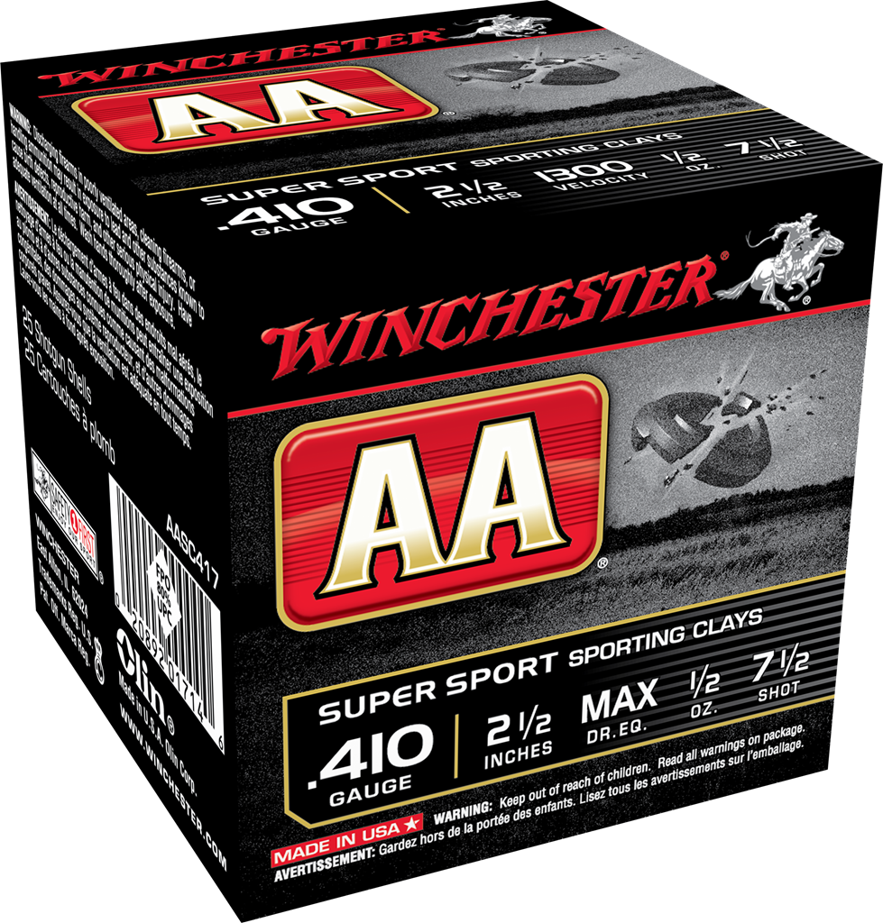 Image of Winchester AA Super Sport .410 BORE, 2-1/2in. 1/2oz. #7.5 Shot - 25 Rounds [MPN: AASC417]