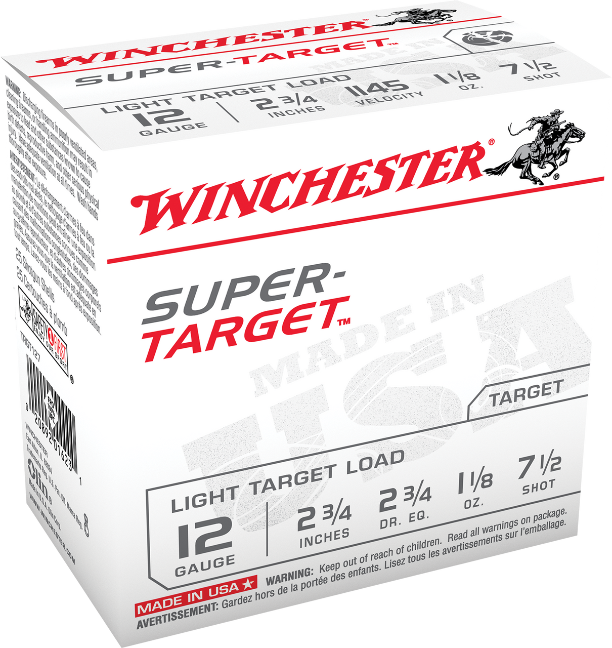 Image of Winchester Super Target Light 12 GA, 2-3/4in. 1-1/8oz. #7.5 Shot - 25 Rounds [MPN: TRGT127]