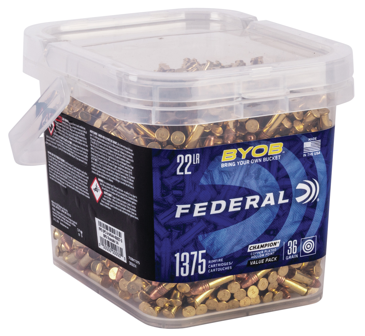 Image of Federal Champion .22 LR, 36gr, CPHP - 1375 Rounds [MPN: 750BKT1375] (Bottle)