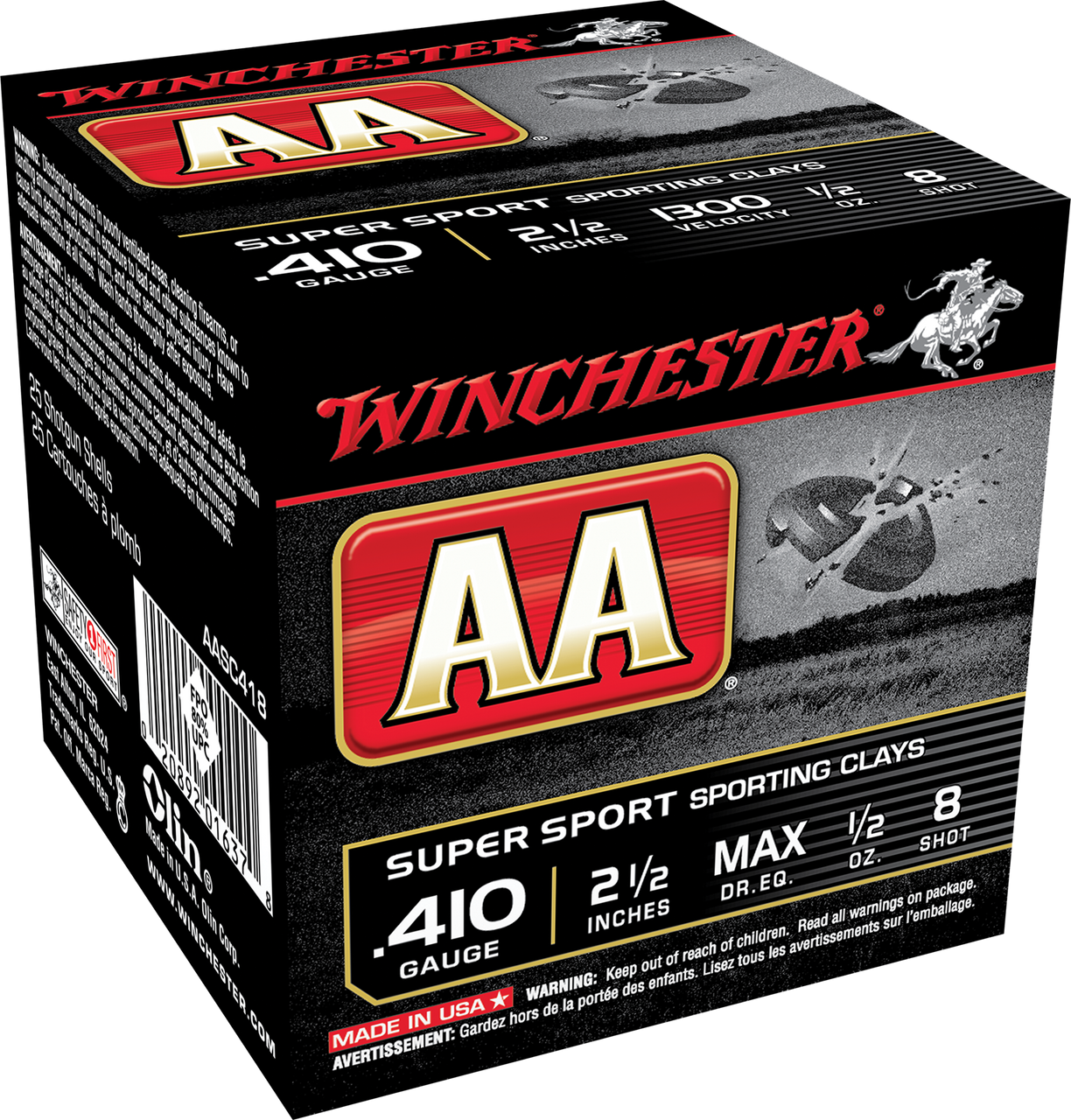 Image of Winchester AA Target .410 BORE, 2-1/2in. 1/2oz. #8 Shot - 25 Rounds [MPN: AASC418]