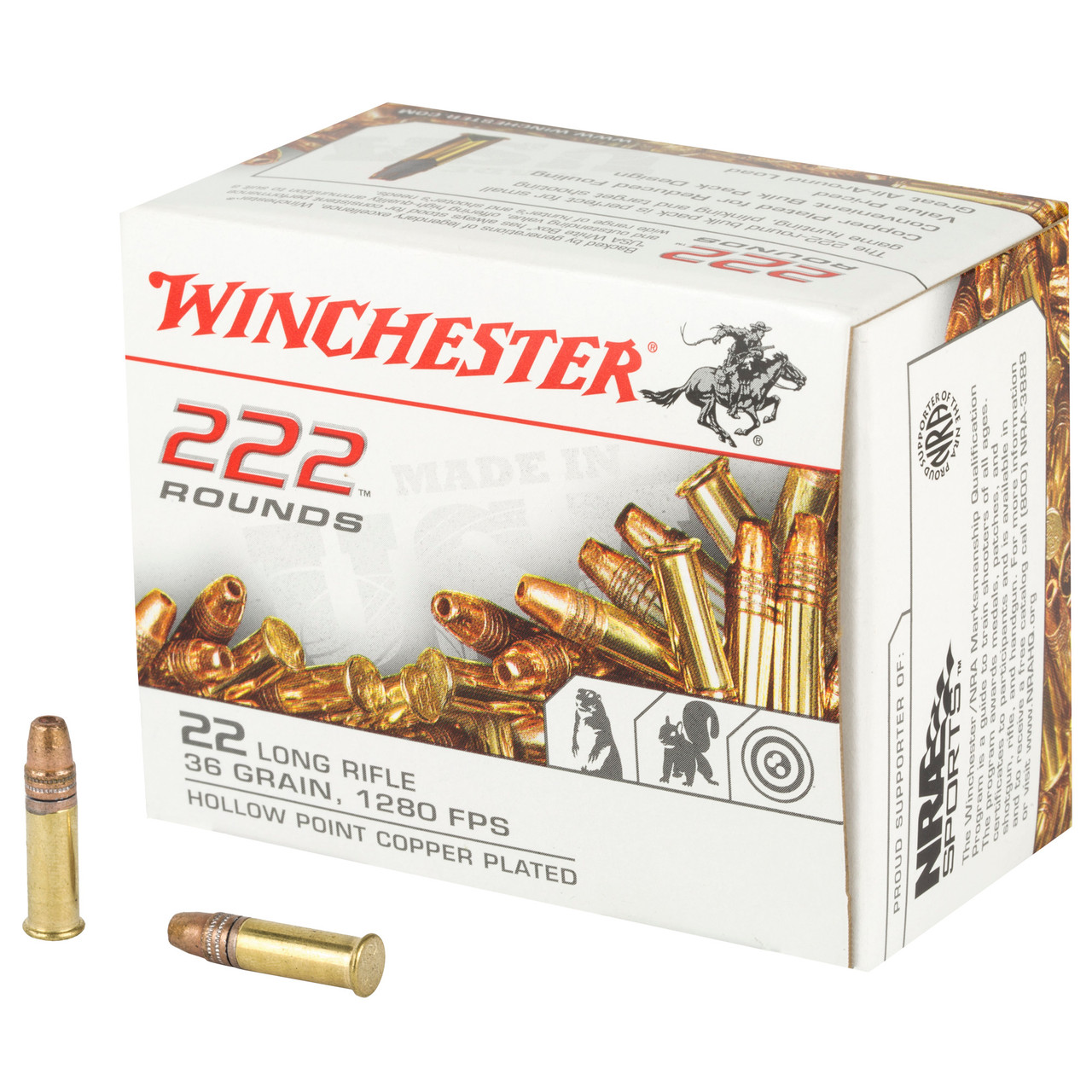 Image of Winchester .22 LR, 36gr, CPHP - 222 Rounds [MPN: 22LR222HP]
