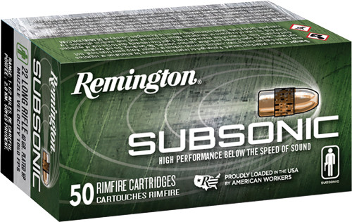 Image of Remington Subsonic .22 LR, 40gr, HP - 50 Rounds [MPN: 21135]