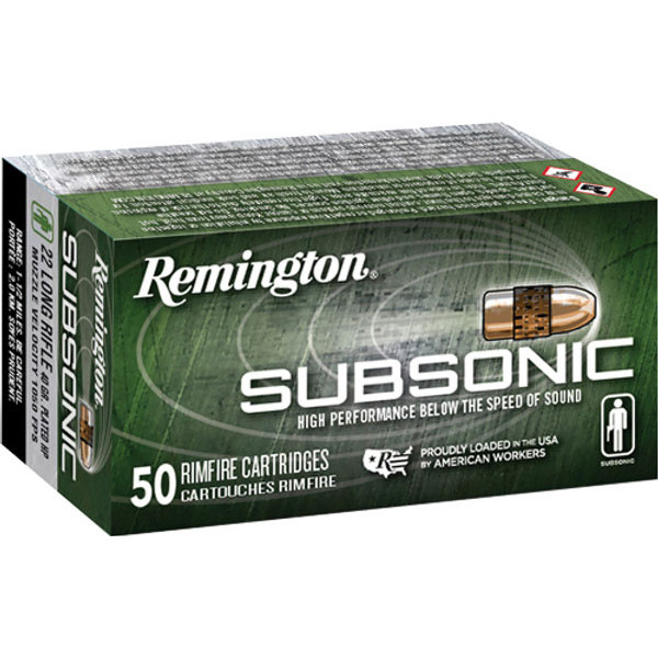Image of Remington Subsonic .22 LR, 40gr, HP - 50 Rounds [MPN: 21135]
