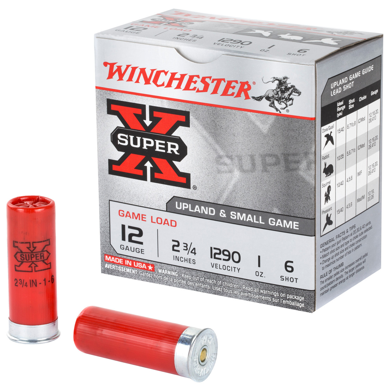 Image of Winchester SuperX Game Load 12 GA, 2-3/4in., 1oz., #6 Shot - 25 Rounds [MPN: XU126]