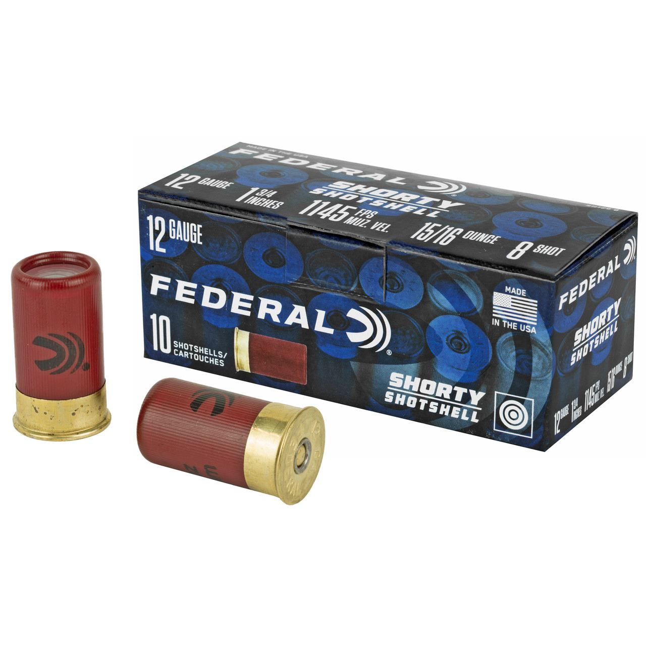 Image of Federal Shorty Shotshell 12 GA, 1-3/4in. 15/16oz. #8 Shot - 10 Rounds [MPN: SH1298]