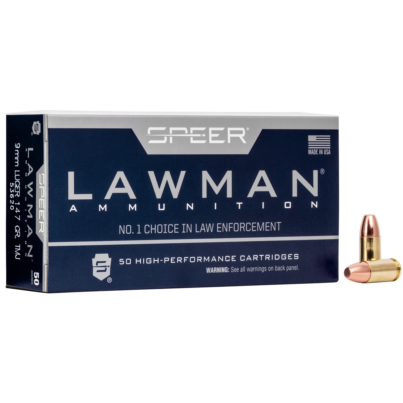 Image of Speer Lawman 9MM, 115gr, TMJ - 50 Rounds [MPN: 53650]