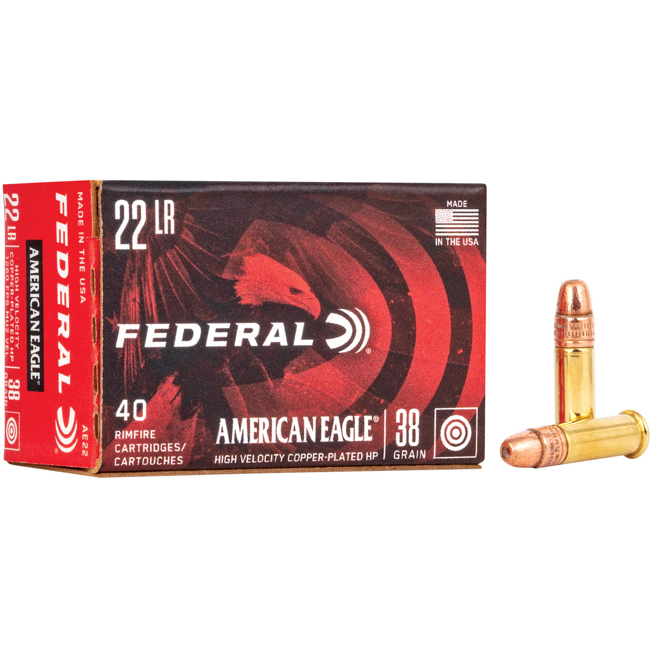 Image of Federal High Velocity .22 LR, 38gr, CPHP - 40 Rounds [MPN: AE22]