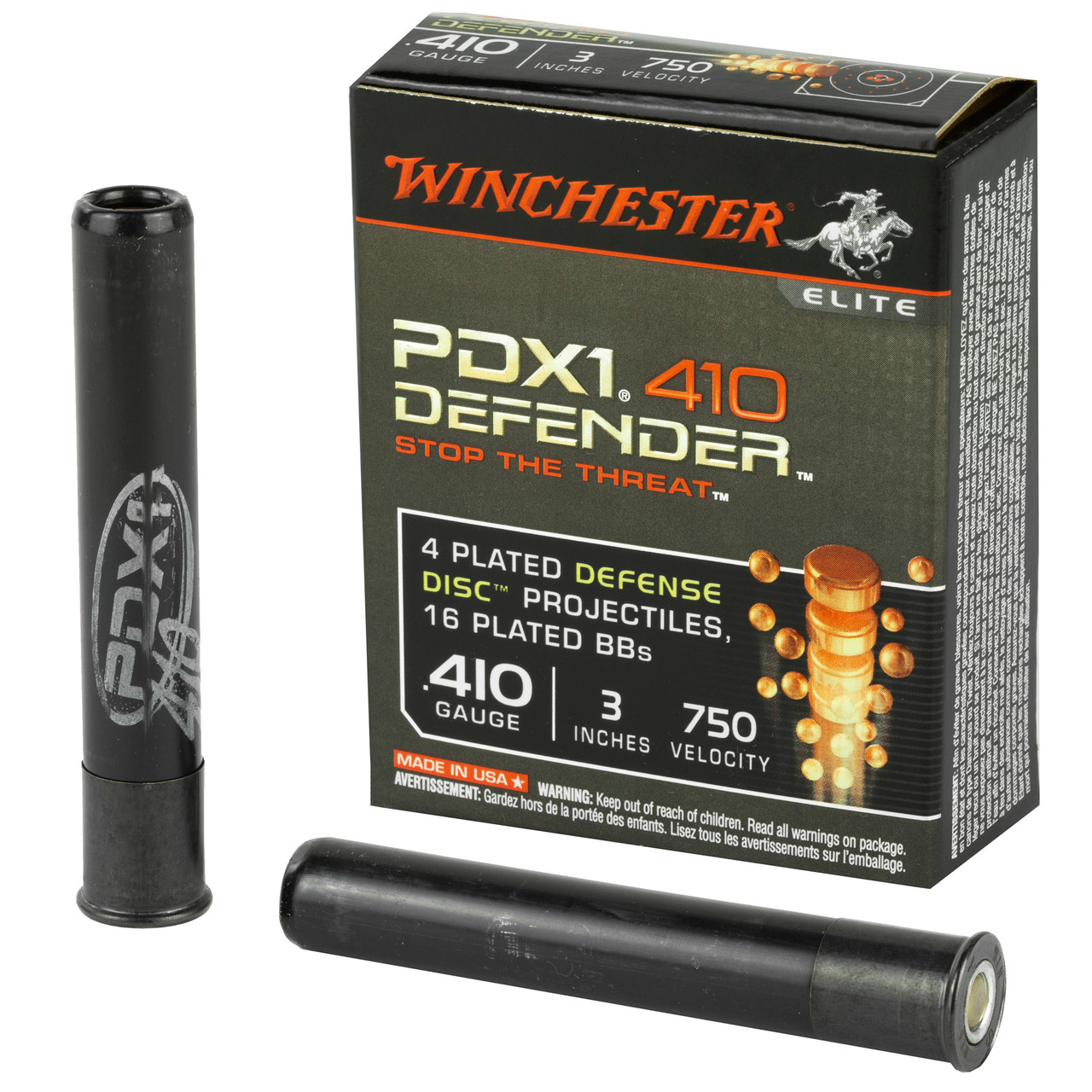Image of Winchester Defender .410 BORE, 3in. 4 Defense Discs, 16 BB Shot - 10 Rounds [MPN: S413PDX1]