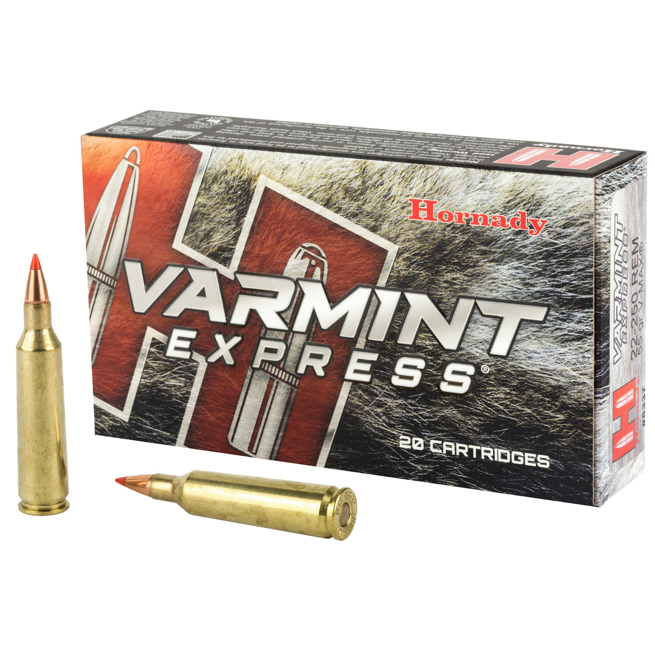 Image of Hornady Varmint Express .22-250 REM, 55gr, V-Max - 20 Rounds [MPN: 8337]