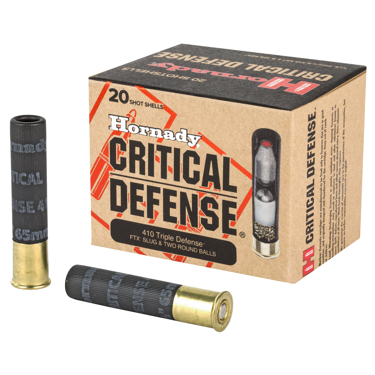 Image of Hornady Critical Defense .410 BORE, 2-1/2in. FTX Slug Shot - 20 Rounds [MPN: 86238]