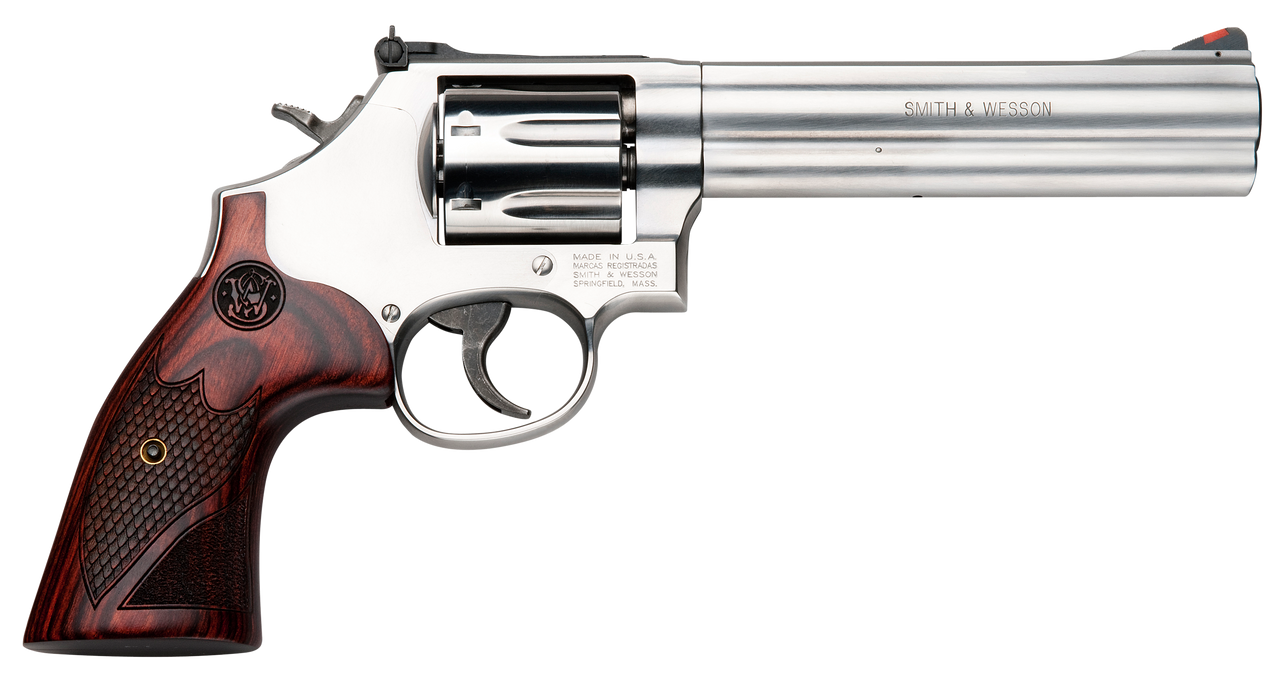 Image of Smith & Wesson 686 Plus Deluxe 357 Magnum 6" 7rd Stainless Steel Textured Wood Grip 150712