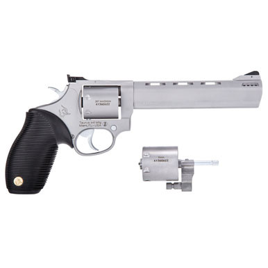 Image of Taurus, 692, Revolver, 357Mag/38Spl/9MM, 6.5" Barrel, 7Rd, Steel Frame, Stainless Finish, Rubber Grips