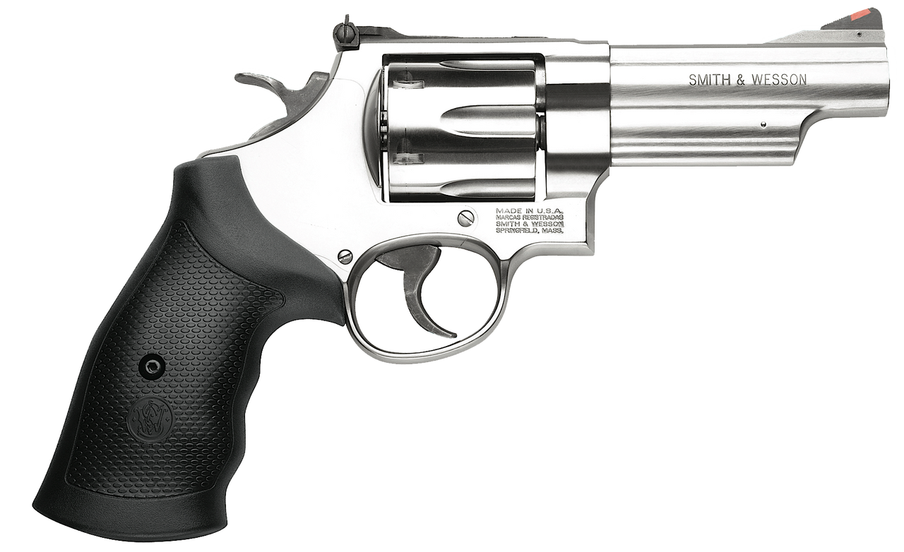Image of SMITH AND WESSON 629 .44 REMINGTON MAGNUM 4" BARREL 6-ROUNDS STAINLESS RED RAMP SIGHT