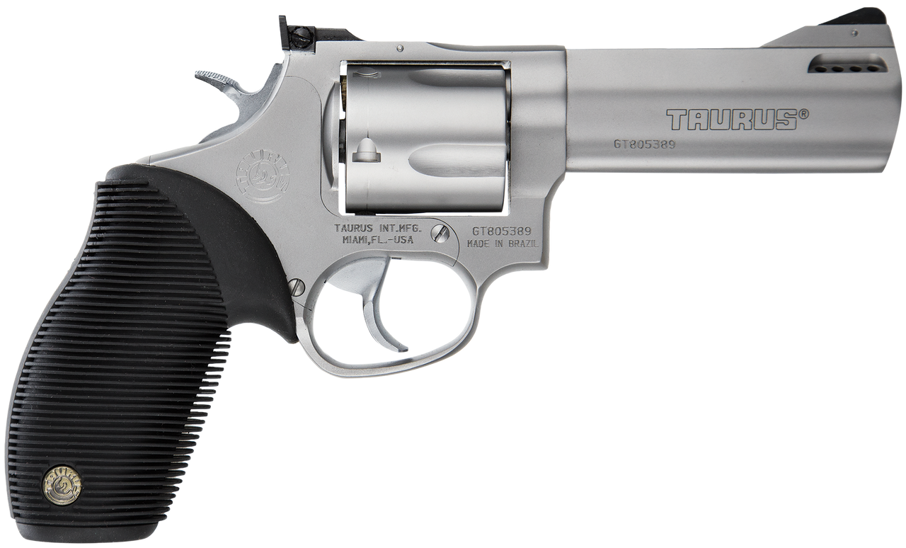 Image of Taurus Tracker Model 44 44-Remington Magnum 4" 5rd Matte Stainless Steel Black Ribber Grip 2-440049TKR