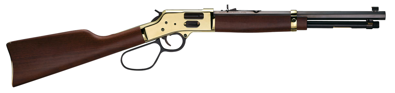 Image of Henry Side Gate Carbine 357 Mag/38 Special 16.50" Blued Octagon Barrel, 7+1, Polished Brass Rec, American Walnut Stock, Adj. Sight, Large Loop Lever H006GMR