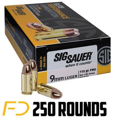 Sig Sauer Elite Performance Ball FMJ Ammo