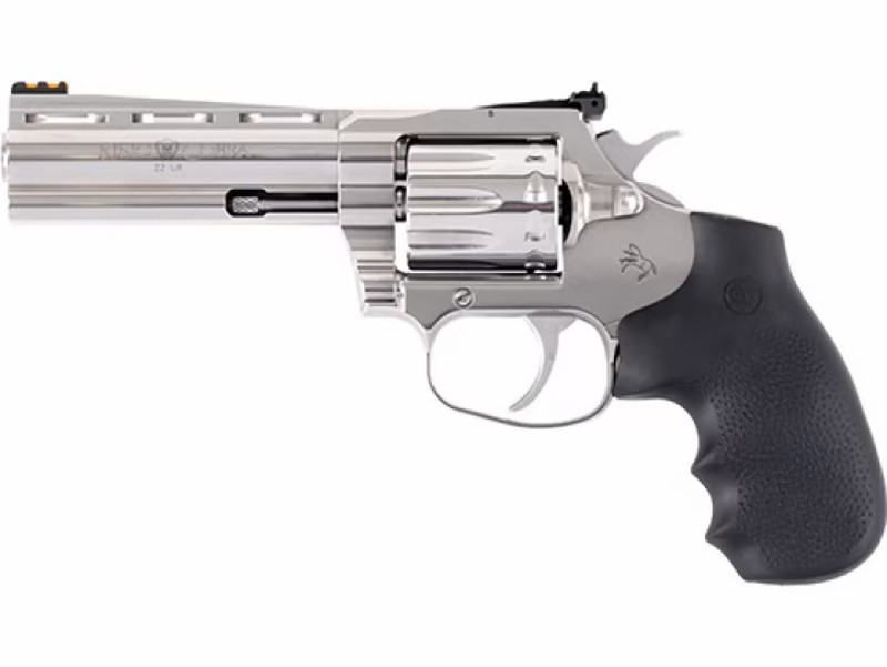 Image of Colt King Cobra .22LR, 6" barrel, 10 rounds, Stainless Steel. Matte Rubber Black grip [MPN: KCOBRA22-SP6RFO]
