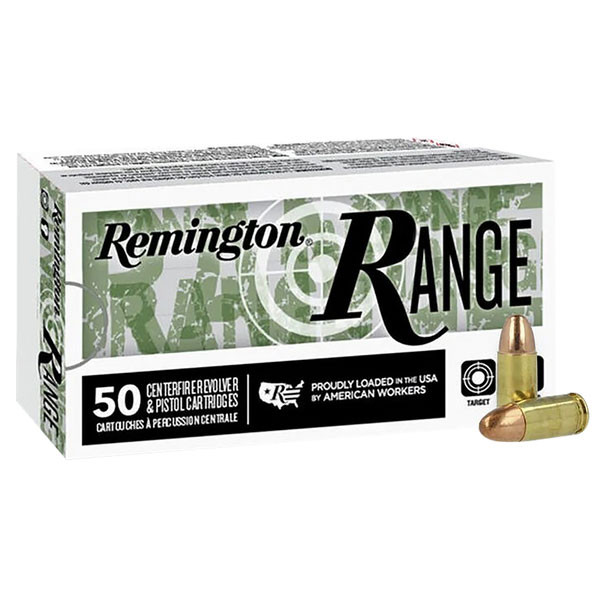 Image of Remington Range 9MM, 124gr, FMJ - 50 Rounds [MPN: R27780]