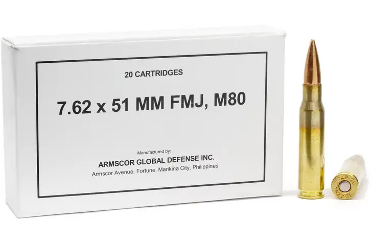 Image of Armscor 308 Win/7.62 NATO 147 Grain Full Metal Jacket (FMJ) 20 Per Box 50319