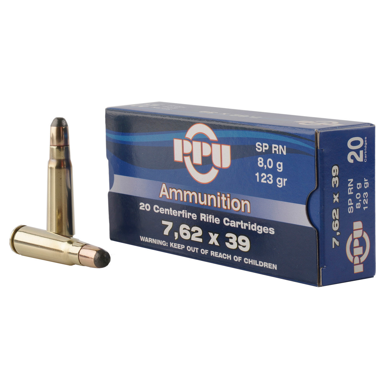 Image of TR&Z Prvi Partizan PP739S Metric Rifle Line 7.62x39mm 123 Grain Round Nose Soft Point 20 Per Box