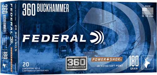 Image of Federal Power-Shok Buckhammer .360 BUCK, 180gr, Jacketed Soft Point [MPN: 360BHAS] - 20 rounds