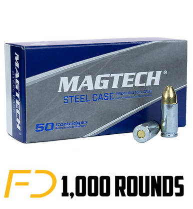 Magtech Steel Case 9mm 115gr FMJ - 1000 Rounds [MPN: 9AS] - Free Shipping