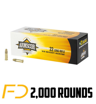 Armscor High Velocity .22 LR 36gr HP  2000 Rounds (40 boxes of 50 rnds) [MPN: 50015PH] - Free Shipping