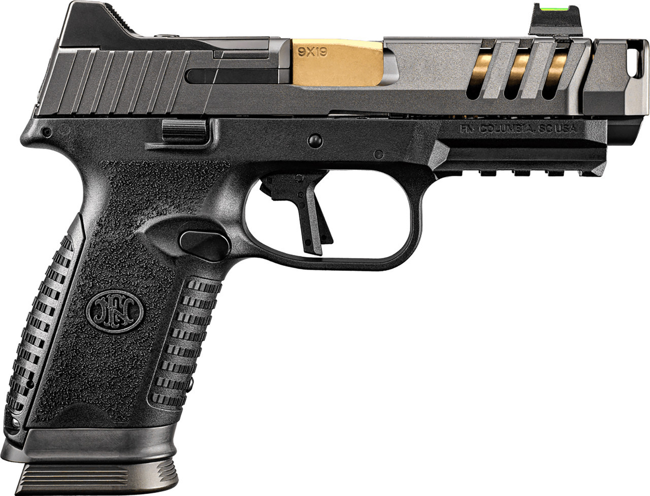 Image of FN 509 CC Edge XL 9mm, 4.2" Gold Barrel, 17rd, Black/Gray Cerakote